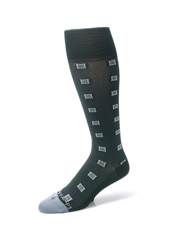 Black/Cool Grey Neat With Herringbone Effect Socks