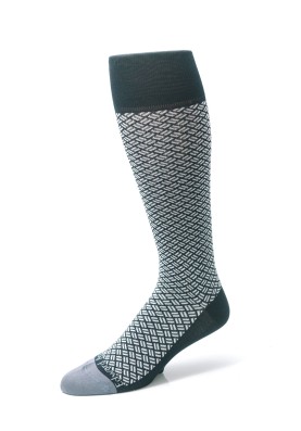 Navy/Cool Grey Basketweave Socks 