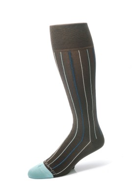 Chocolate/Ice Blue Pinstripes Socks 