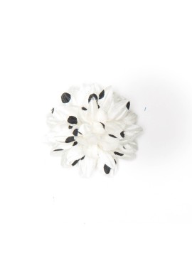 White/Black Dots Daisy Boutonniere/Lapel Flower