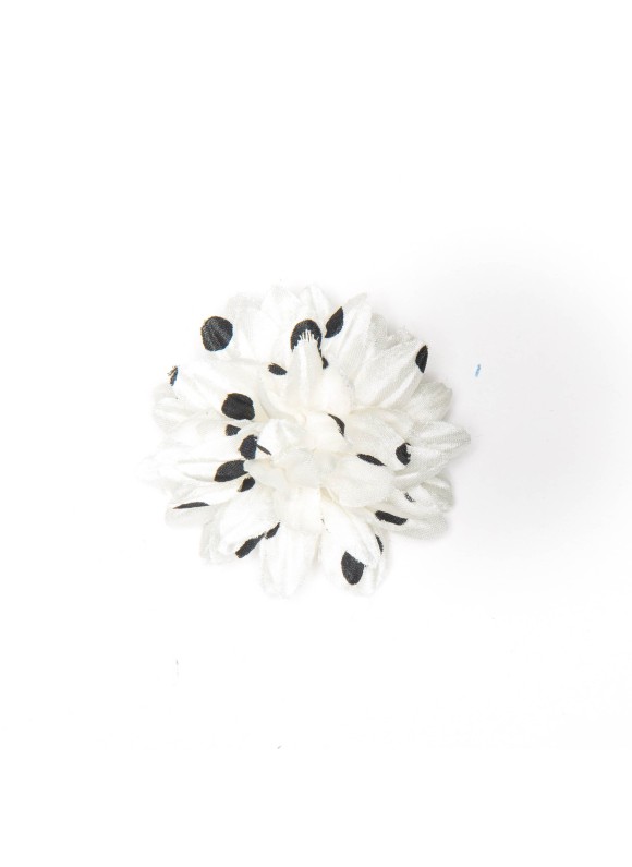 White/Black Dots Daisy Boutonniere/Lapel Flower