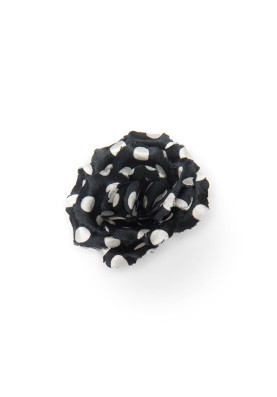 Black/White Dots Rose/Daisy Boutonniere/Lapel Flower 