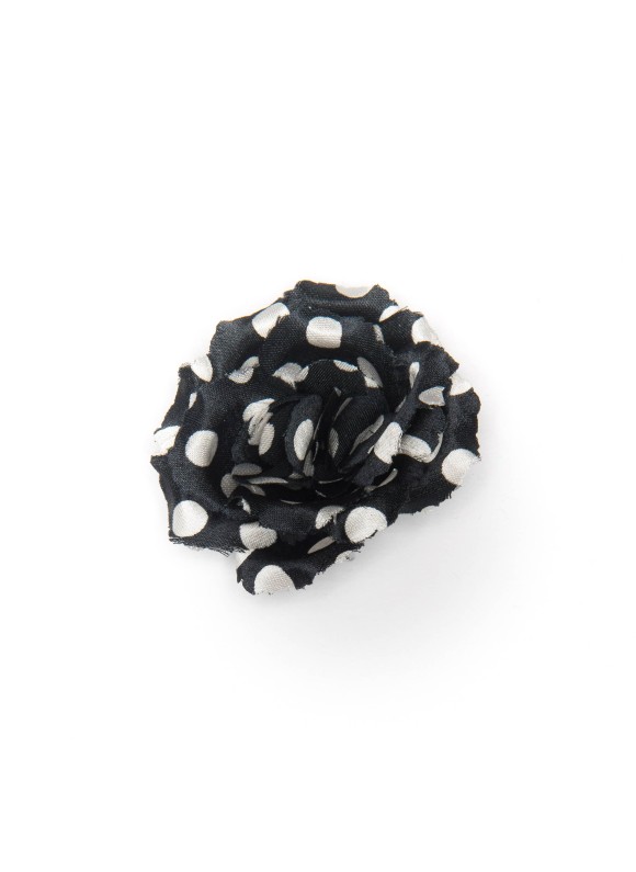 Black/White Dots Rose/Daisy Boutonniere/Lapel Flower