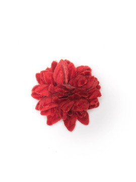 Red Corduroy Daisy Boutonniere/Lapel Flower