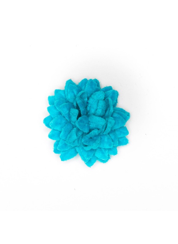 Turquoise Corduroy Daisy Boutonniere/Lapel Flower