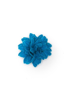 Cadet Blue Corduroy Daisy Boutonniere/Lapel Flower 