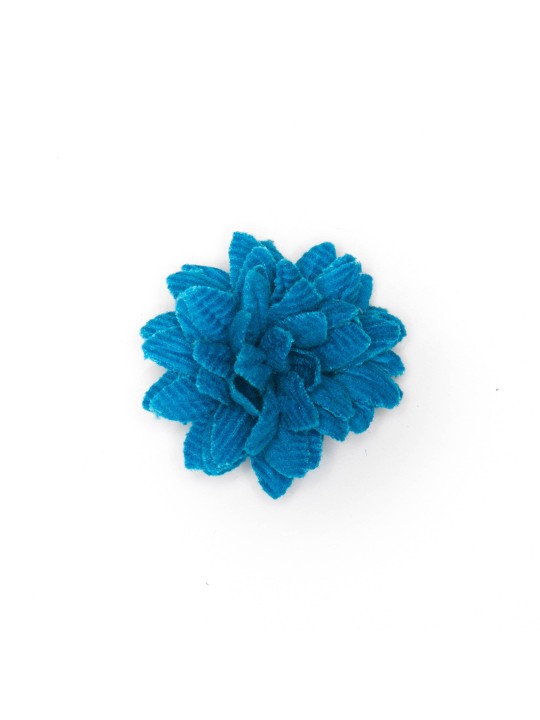 Cadet Blue Corduroy Daisy Boutonniere/Lapel Flower