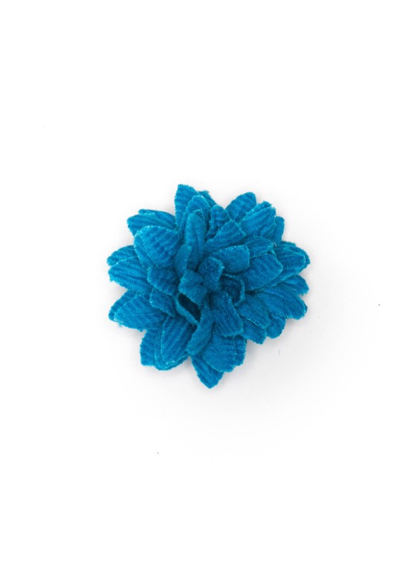 Cadet Blue Corduroy Daisy Boutonniere/Lapel Flower