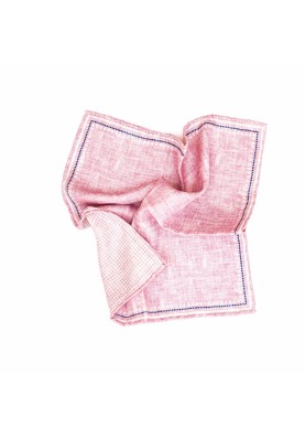 Lt. Pink Solid/Gingham Print Reversible Pocket Square 