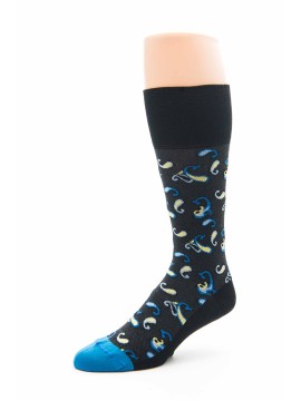 Black/True Blue Pines M/C Socks