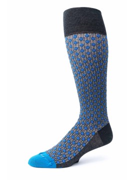 Charcoal/Med. Blue Neat O/C Socks