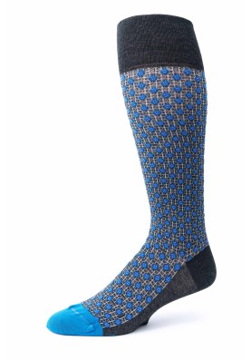 Charcoal/Med. Blue Neat O/C Socks 