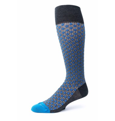 Charcoal/Med. Blue Neat O/C Socks 