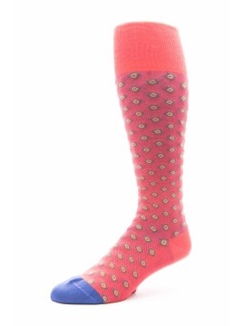Coral/Purple  Neat O/C Socks
