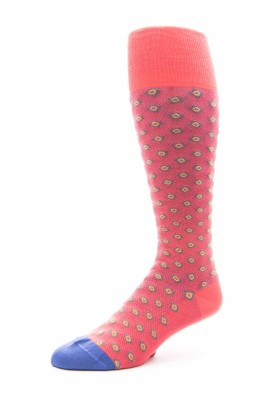 Coral/Purple  Neat O/C Socks 