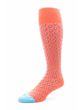 Orange/Blue Neat O/C Socks