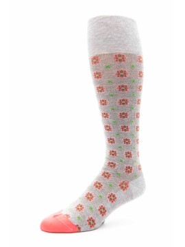 Grey/Coral Foulard O/C Socks