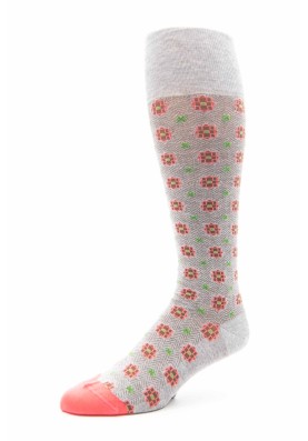 Grey/Coral Foulard O/C Socks 