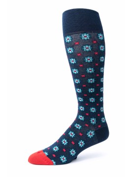 Navy/Red Foulard O/C Socks