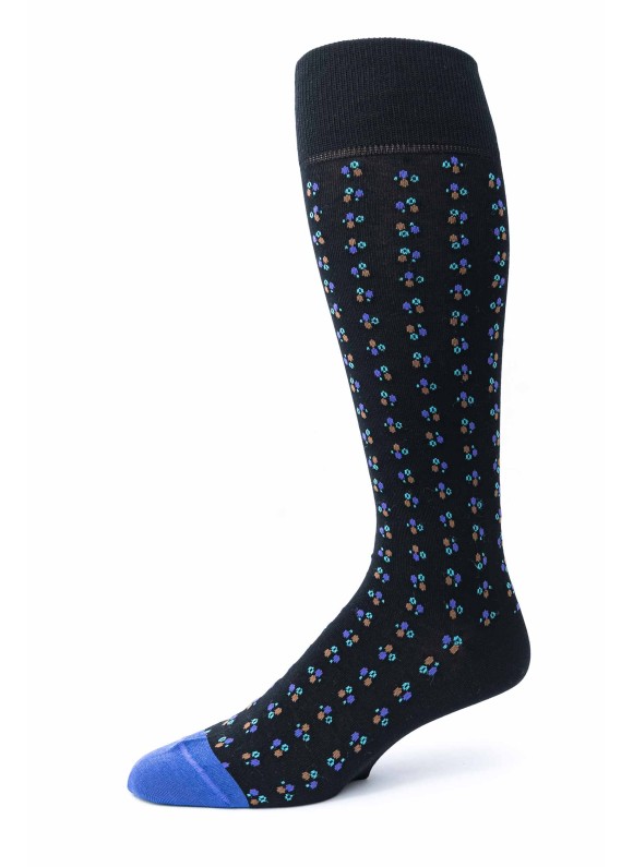 Black/Purple Dots Pattern O/C Socks