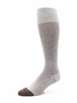 Grey/Brown Check O/C Socks