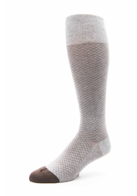 Grey/Brown Check O/C Socks 