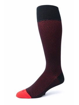 Black/Red Check O/C Socks