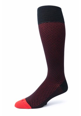 Black/Red Check O/C Socks 