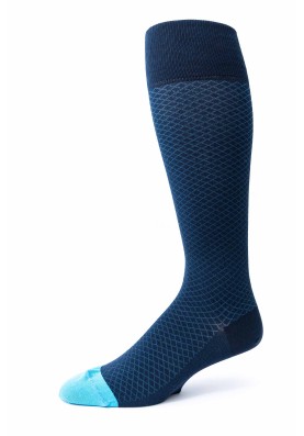 Navy/Blue Check O/C Socks 