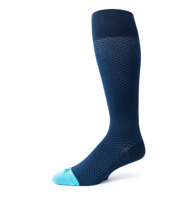 Navy/Blue Check O/C Socks 