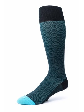 Black/Blue Herringbone O/C Socks