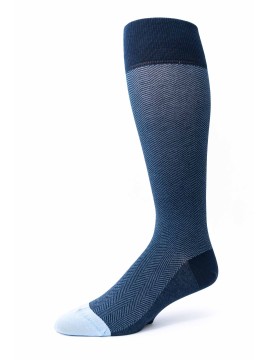 Navy/Lt. Blue Herringbone O/C Socks