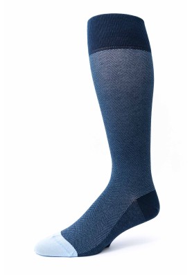 Navy/Lt. Blue Herringbone O/C Socks 