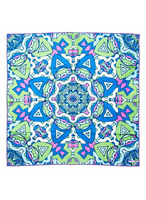 Apple/Hot Pink/Blue Retro Print Scarf