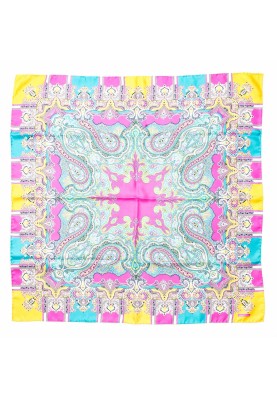 Persian Pink/Yellow/ Turquoise Persian Print Scarf 