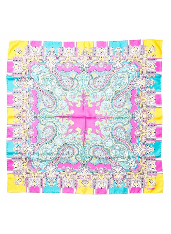 Persian Pink/Yellow/ Turquoise Persian Print Scarf