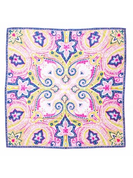 Pink/Navy/Lime Paisley Print Scarf
