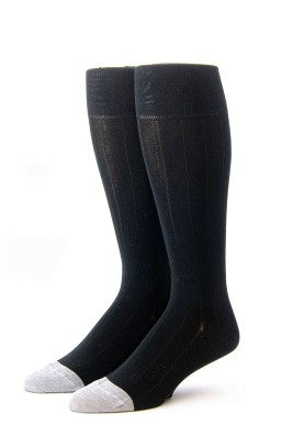 Black/Heather Ribbed Socks 