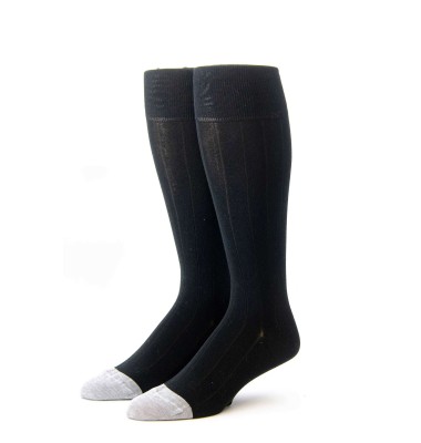 Black/Heather Ribbed Socks 