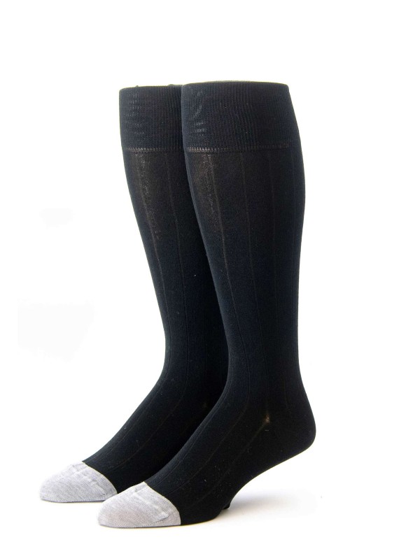 Black/Heather Ribbed Socks