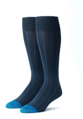 Blue Steel/Medium Blue Ribbed Socks 