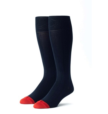 Navy/Red Ribbed Socks 