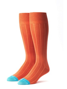Orange/Blue Ribbed Socks