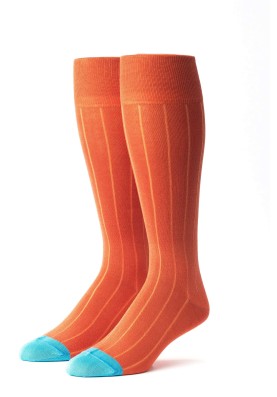 Orange/Blue Ribbed Socks 