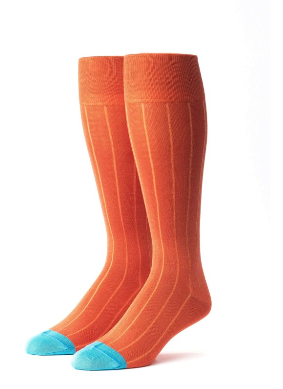 Orange/Blue Ribbed Socks