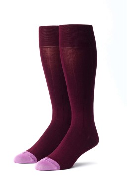 Wine/Pink Ribbed Socks