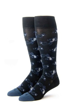 Black/Grey/Blue Steel Paisley Socks