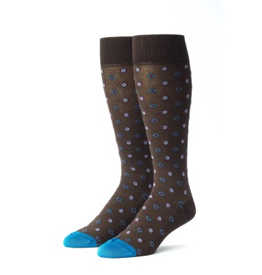 Brown/Red/Blue Foulard Socks 