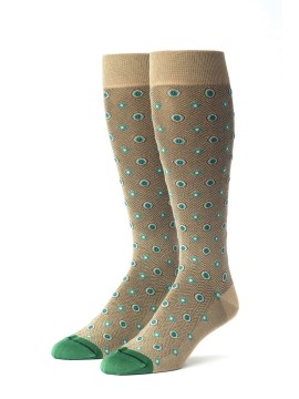 Khaki/Teal/Green Foulard Socks