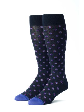 Navy/Red/Purple Foulard Socks